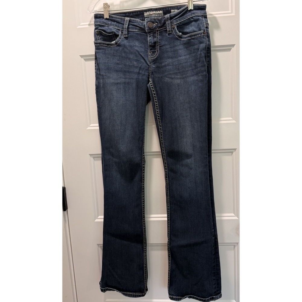 BKE Buckle Payton Jeans 27L 27x33.5 Bootcut Mid Rise‎ Dark Wash Stretch Y2K